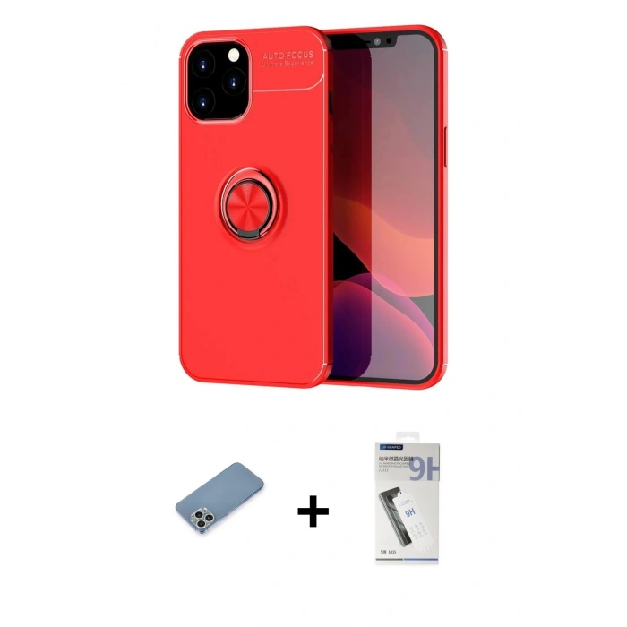 MARSİLYAN™- iPhone 12 Pro Max Kılıf Yankı Form Prime - Şeffaf Uv Polymer Nano Ekran Koruyucu + Shine Kamera Lens Koruma Cam - GS