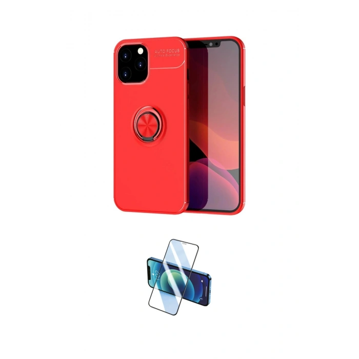 MARSİLYAN™- iPhone 12 Pro Max Kılıf Yankı Form Prime - Siyah 3D Antistatik Cam Ekran Koruyucu