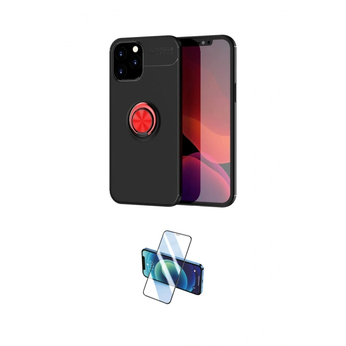 MARSİLYAN™- iPhone 12 Pro Max Kılıf Yankı Form Prime - Siyah 3D Antistatik Cam Ekran Koruyucu