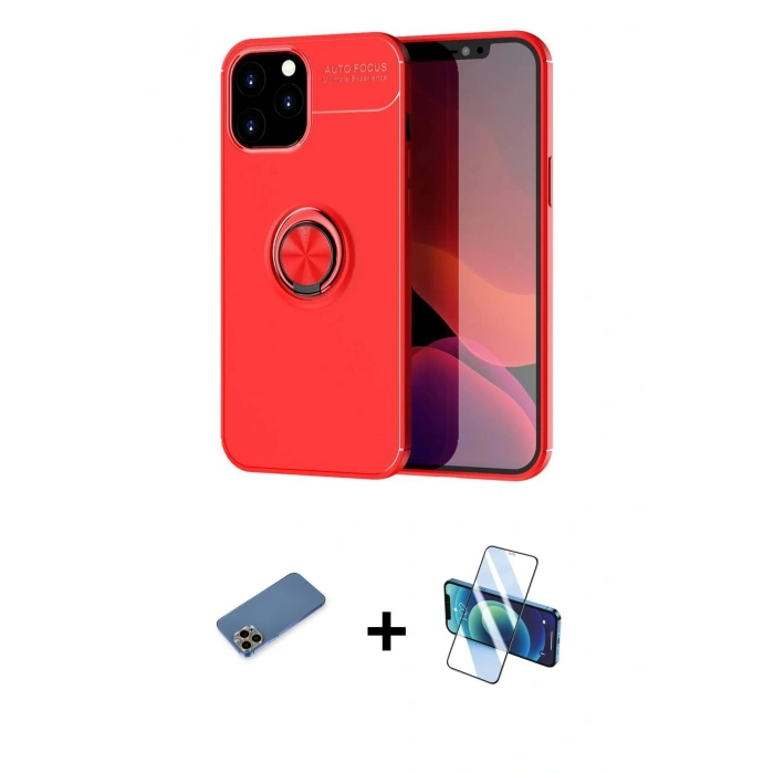 MARSİLYAN™- iPhone 12 Pro Max Kılıf Yankı Form Prime - Siyah 3D Antistatik Cam Ekran Koruyucu + Gold Shine Kamera Lens Koruma Cam
