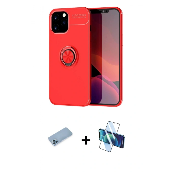 MARSİLYAN™- iPhone 12 Pro Max Kılıf Yankı Form Prime - Siyah 3D Antistatik Seramik Nano Ekran Koruyucu + Shine Kamera Lens Koruma Cam - MI