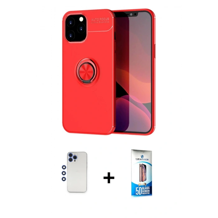 MARSİLYAN™- iPhone 12 Pro Max Kılıf Yankı Form Prime - Siyah 5D Eko Cam Ekran Koruyucu + Shine Kamera Lens - LT