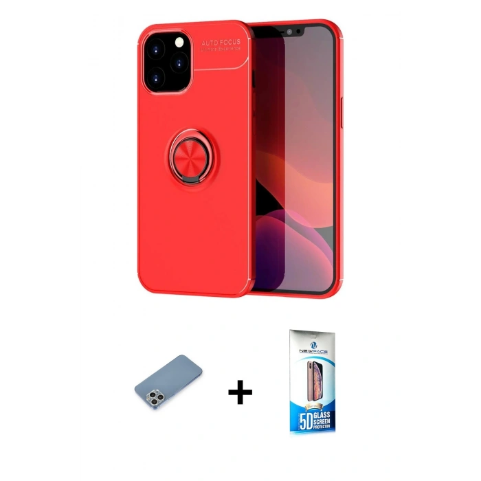 MARSİLYAN™- iPhone 12 Pro Max Kılıf Yankı Form Prime - Siyah 5D Eko Cam Ekran Koruyucu + Shine Kamera Lens Koruma Cam - GS