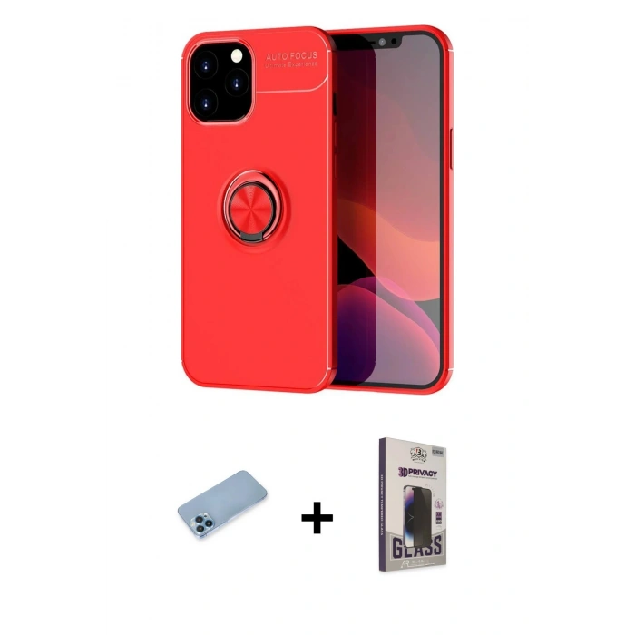 MARSİLYAN™- iPhone 12 Pro Max Kılıf Yankı Form Prime - Siyah Bilvis Hayalet Cam Ekran Koruyucu + Shine Kamera Lens Koruma Cam - MI