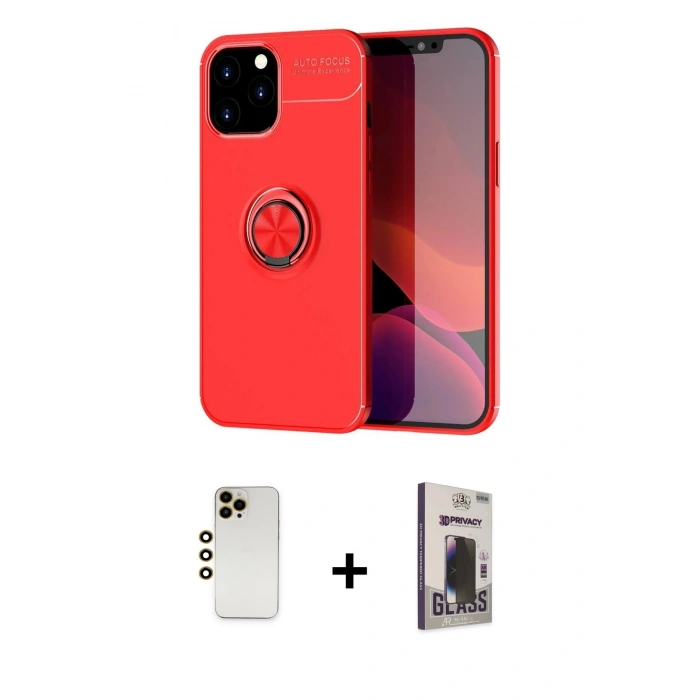 MARSİLYAN™- iPhone 12 Pro Max Kılıf Yankı Form Prime - Siyah Bilvis Hayalet Cam Ekran Koruyucu + Shine Kamera Lens - GD