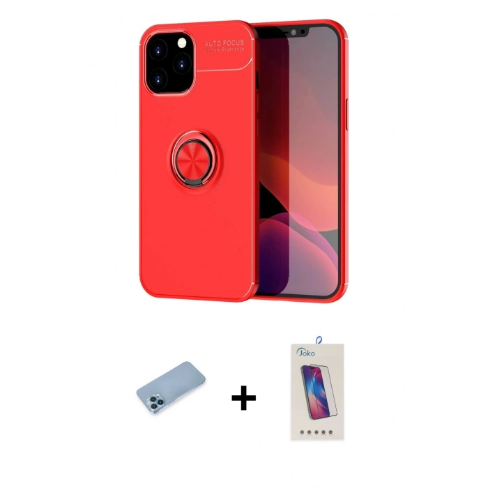 MARSİLYAN™- iPhone 12 Pro Max Kılıf Yankı Form Prime - Siyah Joko 5D Cam + Shine Kamera Lens Koruma Cam - MI
