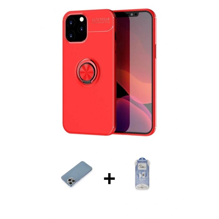 MARSİLYAN™- iPhone 12 Pro Max Kılıf Yankı Form Prime - Siyah Joko Magic 5D Cam + Shine Kamera Lens Koruma Cam - GI