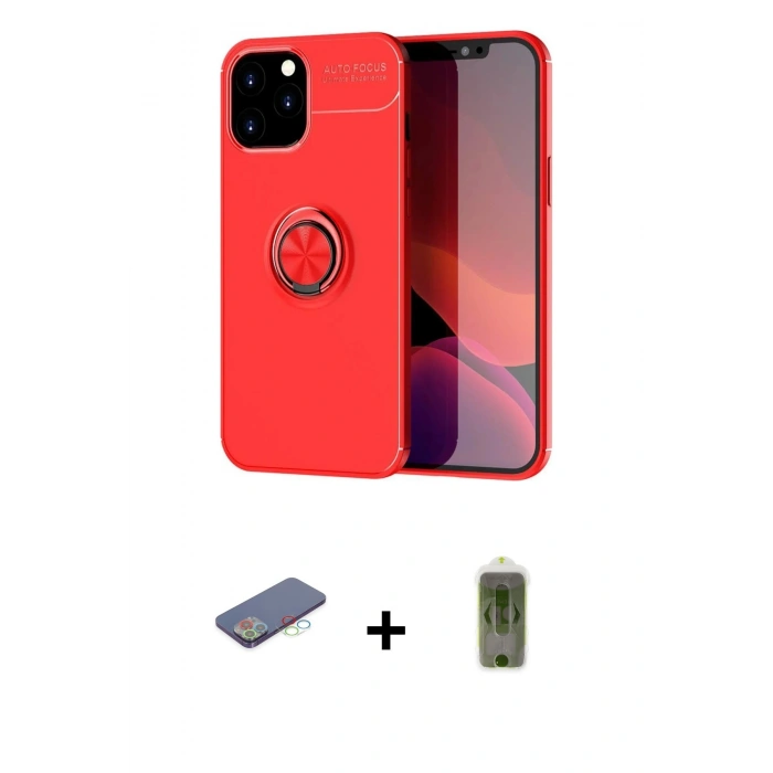 MARSİLYAN™- iPhone 12 Pro Max Kılıf Yankı Form Prime - Siyah Joko Magic 5D Hayalet Cam + Renkli Kamera Lens Koruma Cam - MI