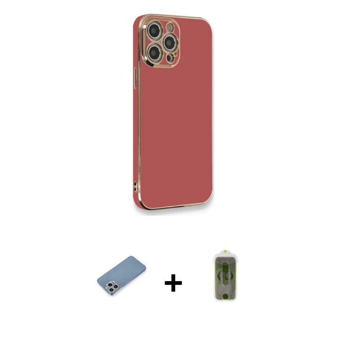 MARSİLYAN™- iPhone 12 Pro Max Kılıf Yankı Serisi - Siyah Joko Magic 5D Hayalet Cam + Shine Kamera Lens Koruma Cam - GS