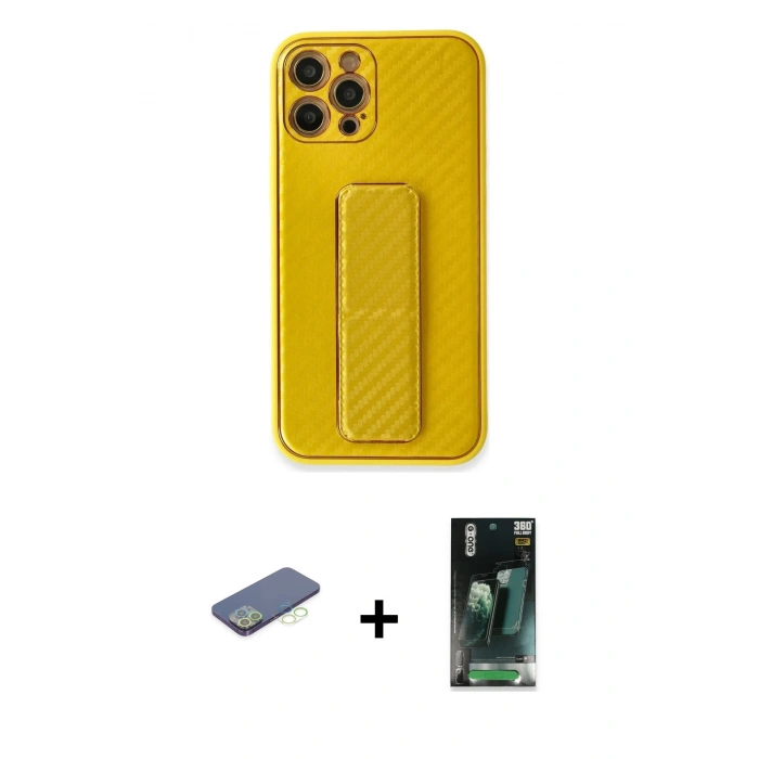 MARSİLYAN™- iPhone 12 Pro Max Kılıf Yörünge Yansıma - Şeffaf 360 Full Body Arka Koruyucu + Renkli Kamera Lens Koruma Cam - YL