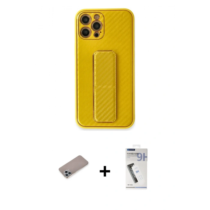 MARSİLYAN™- iPhone 12 Pro Max Kılıf Yörünge Yansıma - Şeffaf Uv Polymer Nano Ekran Koruyucu + Shine Kamera Lens Koruma Cam - SABE