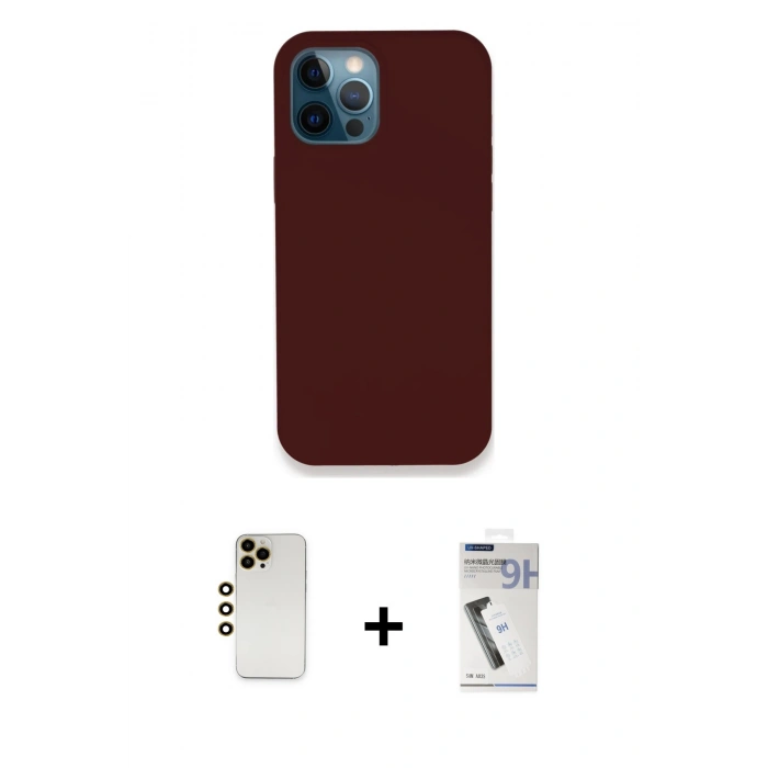 MARSİLYAN™- iPhone 12 Pro Max Kılıf Zirve Modern Özel Seri - Şeffaf Uv Polymer Nano Ekran Koruyucu + Shine Kamera Lens - GD