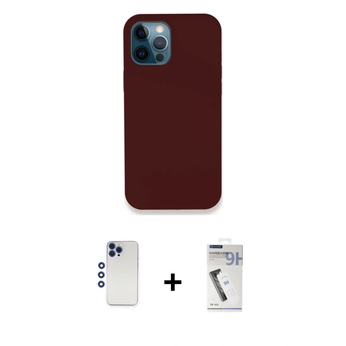 MARSİLYAN™- iPhone 12 Pro Max Kılıf Zirve Modern Özel Seri - Şeffaf Uv Polymer Nano Ekran Koruyucu + Shine Kamera Lens - LT