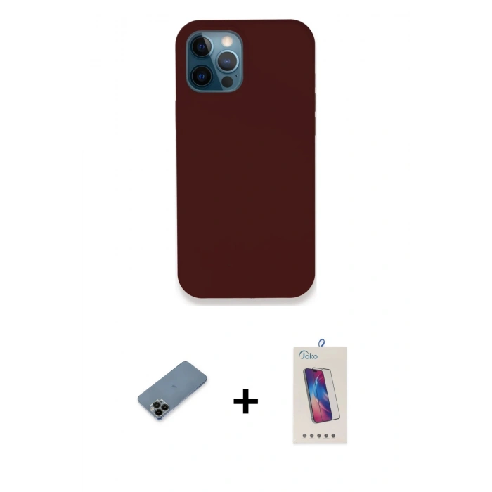MARSİLYAN™- iPhone 12 Pro Max Kılıf Zirve Modern Özel Seri - Siyah Joko 5D Cam + Shine Kamera Lens Koruma Cam - SH