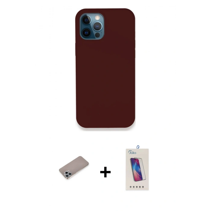 MARSİLYAN™- iPhone 12 Pro Max Kılıf Zirve Modern Özel Seri - Siyah Joko 5D Cam + Shine Kamera Lens Koruma Cam - SABE