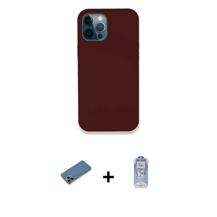 MARSİLYAN™- iPhone 12 Pro Max Kılıf Zirve Modern Özel Seri - Siyah Joko Magic 5D Cam + Shine Kamera Lens Koruma Cam - GD