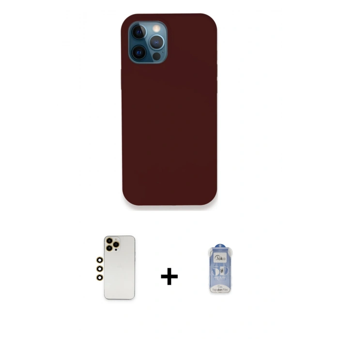 MARSİLYAN™- iPhone 12 Pro Max Kılıf Zirve Modern Özel Seri - Siyah Joko Magic 5D Cam + Shine Kamera Lens - GD