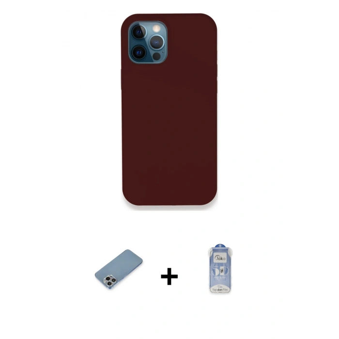 MARSİLYAN™- iPhone 12 Pro Max Kılıf Zirve Modern Özel Seri - Siyah Joko Magic 5D Cam + Shine Kamera Lens Koruma Cam - GI