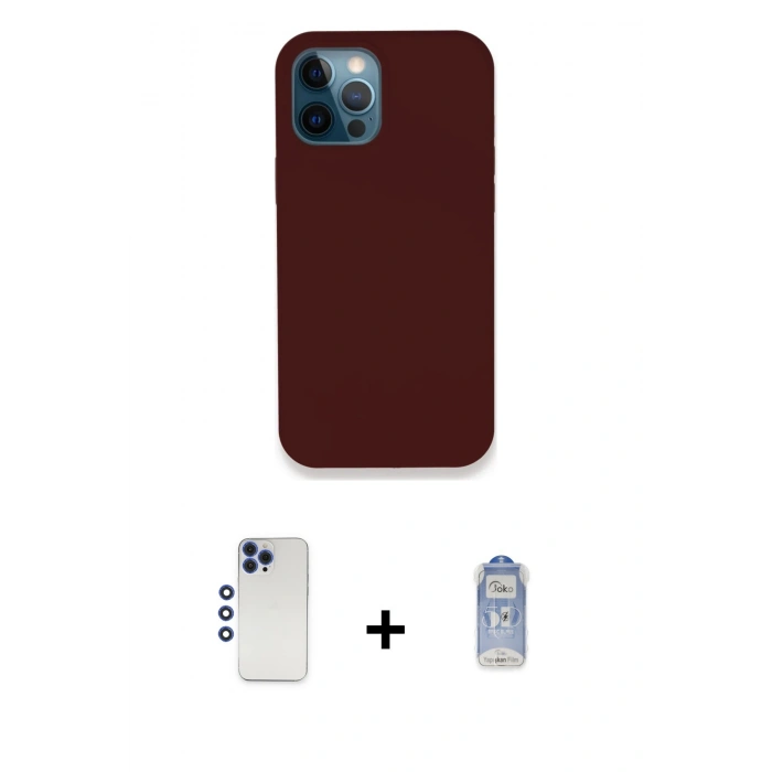 MARSİLYAN™- iPhone 12 Pro Max Kılıf Zirve Modern Özel Seri - Siyah Joko Magic 5D Cam + Shine Kamera Lens - LT