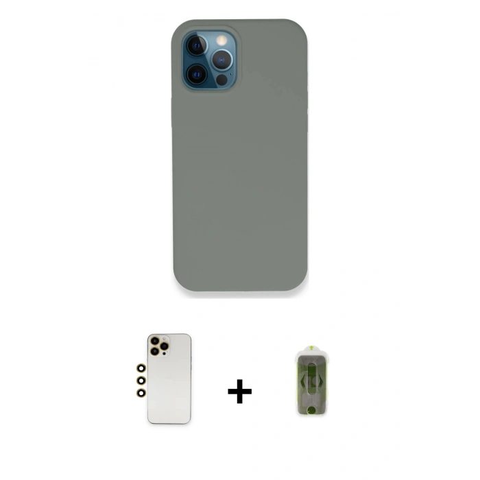 MARSİLYAN™- iPhone 12 Pro Max Kılıf Zirve Modern Özel Seri - Siyah Joko Magic 5D Hayalet Cam + Shine Kamera Lens - GD