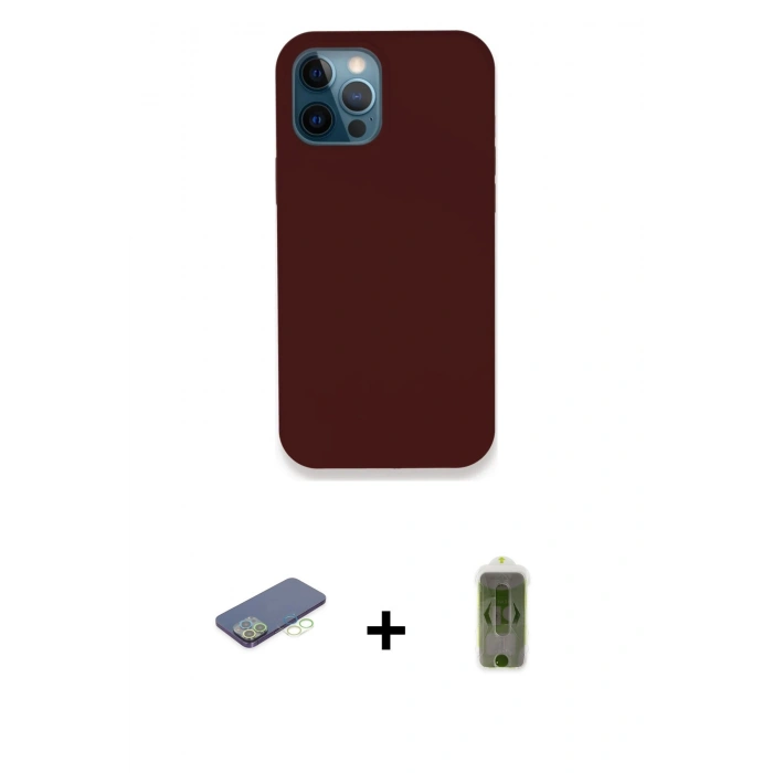MARSİLYAN™- iPhone 12 Pro Max Kılıf Zirve Modern Özel Seri - Siyah Joko Magic 5D Hayalet Cam + Renkli Kamera Lens Koruma Cam - YL