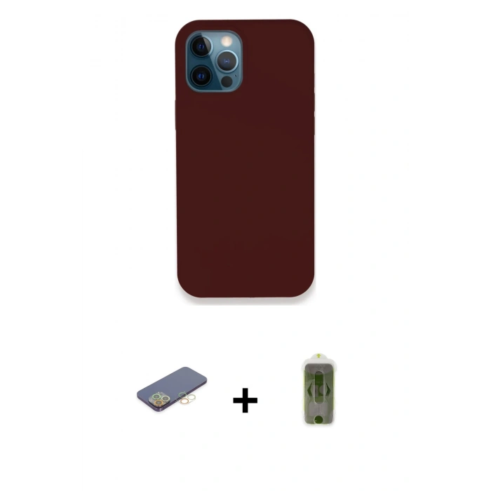 MARSİLYAN™- iPhone 12 Pro Max Kılıf Zirve Modern Özel Seri - Siyah Joko Magic 5D Hayalet Cam + Renkli Kamera Lens Koruma Cam - SI
