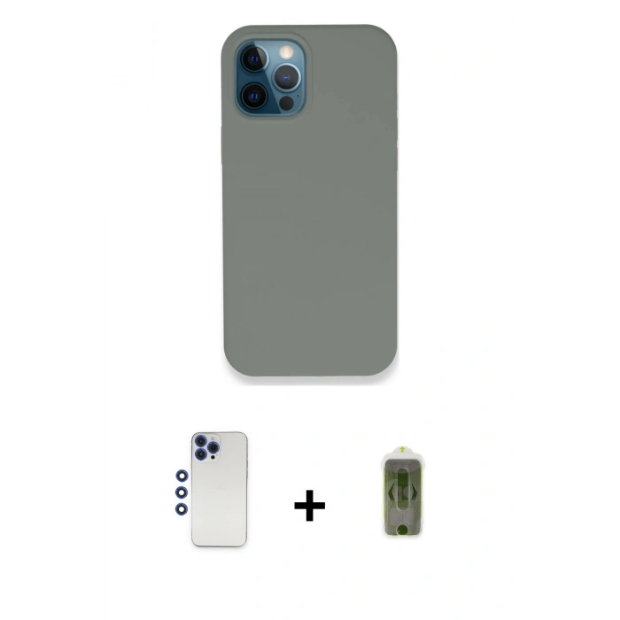 MARSİLYAN™- iPhone 12 Pro Max Kılıf Zirve Modern Özel Seri - Siyah Joko Magic 5D Hayalet Cam + Shine Kamera Lens - LT