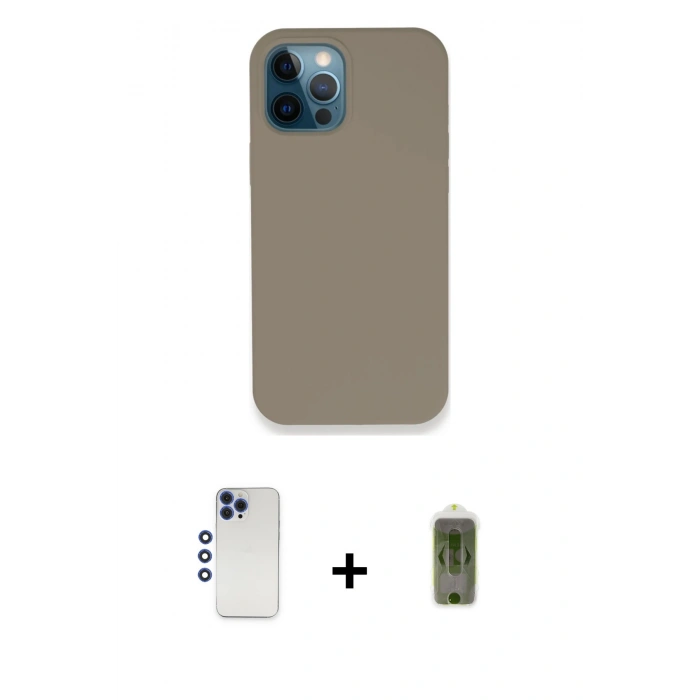 MARSİLYAN™- iPhone 12 Pro Max Kılıf Zirve Modern Özel Seri - Siyah Joko Magic 5D Hayalet Cam + Shine Kamera Lens - LT
