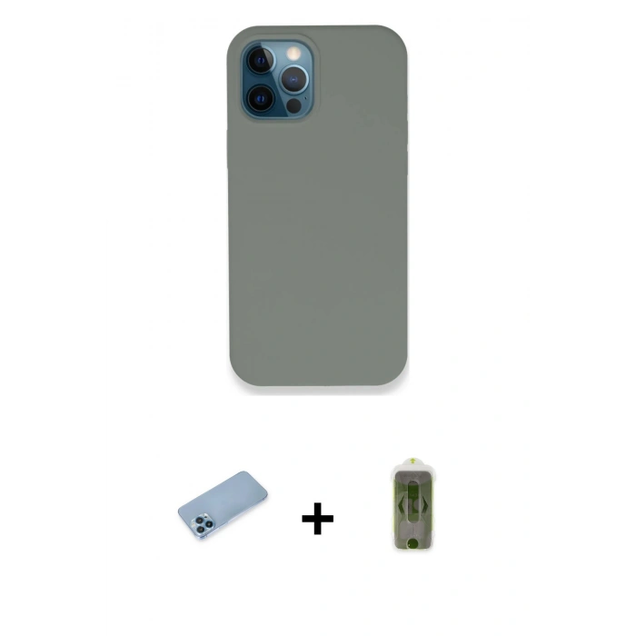 MARSİLYAN™- iPhone 12 Pro Max Kılıf Zirve Modern Özel Seri - Siyah Joko Magic 5D Hayalet Cam + Shine Kamera Lens Koruma Cam - MI