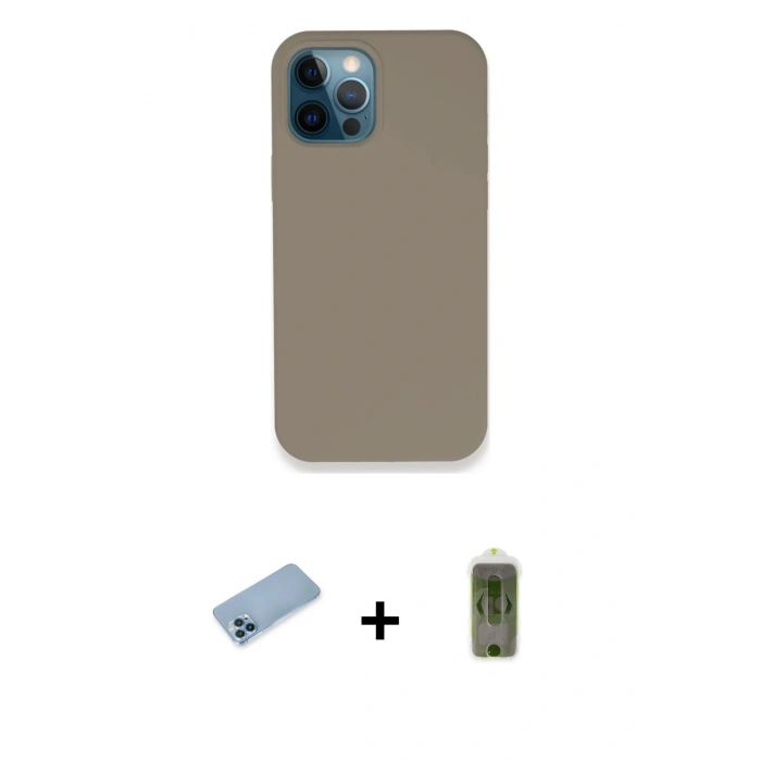 MARSİLYAN™- iPhone 12 Pro Max Kılıf Zirve Modern Özel Seri - Siyah Joko Magic 5D Hayalet Cam + Shine Kamera Lens Koruma Cam - MI
