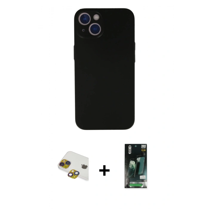 MARSİLYAN™- iPhone 13 Kılıf Yadigar Yansıma Serisi - Şeffaf 360 Full Body Arka Koruyucu + Pers Alüminyum Kamera Lens - GI