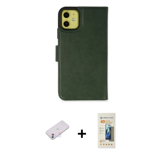 MARSİLYAN™- iPhone 13 Mini Kılıf Siluet Işık Serisi - Siyah 6D Mat Seramik Hayalet Nano Ekran Koruyucu + Renkli Kamera Lens Koruma Cam - PE