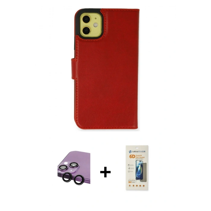 MARSİLYAN™- iPhone 13 Mini Kılıf Siluet Işık Serisi - Siyah 6D Mat Seramik Hayalet Nano Ekran Koruyucu + Raze Metal Kamera Lens - SH