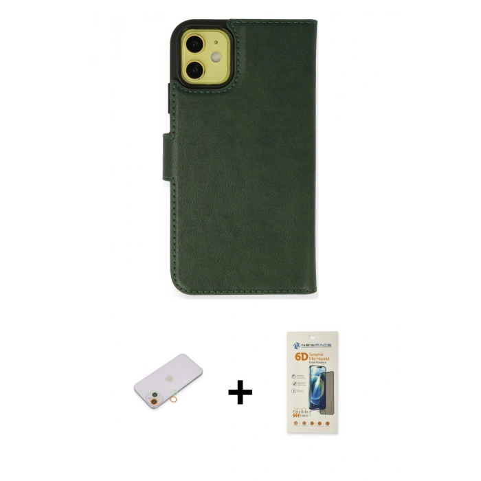 MARSİLYAN™- iPhone 13 Mini Kılıf Siluet Işık Serisi - Siyah 6D Mat Seramik Hayalet Nano Ekran Koruyucu + Turuncu Renkli Kamera Lens Koruma Cam