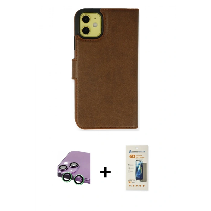 MARSİLYAN™- iPhone 13 Mini Kılıf Siluet Işık Serisi - Siyah 6D Mat Seramik Hayalet Nano Ekran Koruyucu + Raze Metal Kamera Lens - YL