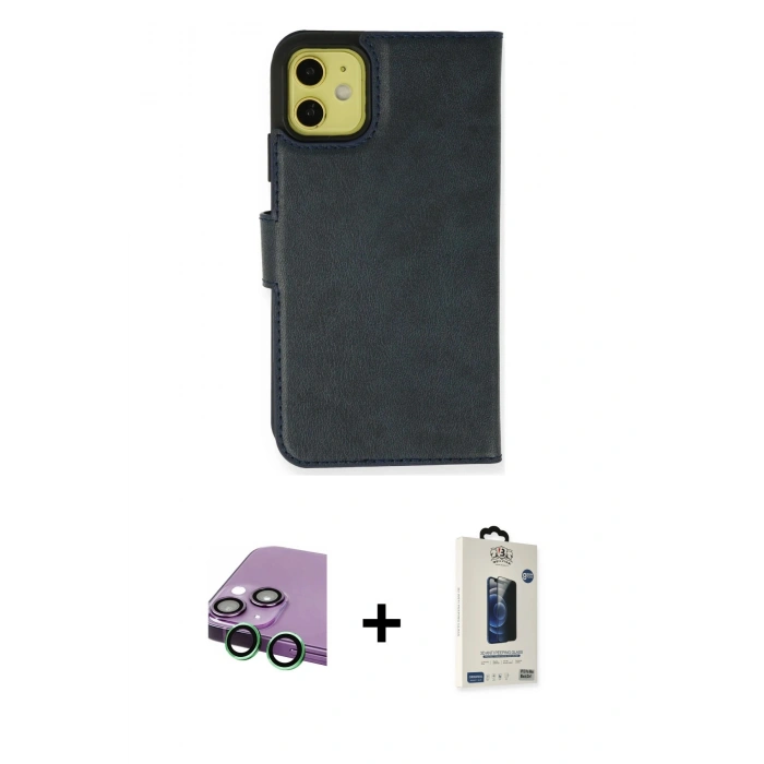 MARSİLYAN™- iPhone 13 Mini Kılıf Siluet Işık Serisi - Siyah Bilvis Hayalet Cam Ekran Koruyucu + Raze Metal Kamera Lens - YL