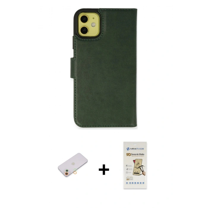 MARSİLYAN™- iPhone 13 Mini Kılıf Siluet Işık Serisi - Siyah Mat Seramik Nano Ekran Koruyucu + Renkli Kamera Lens Koruma Cam - TU
