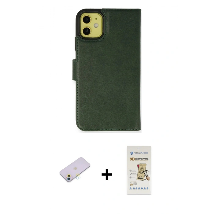 MARSİLYAN™- iPhone 13 Mini Kılıf Siluet Işık Serisi - Siyah Mat Seramik Nano Ekran Koruyucu + Renkli Kamera Lens Koruma Cam - SI