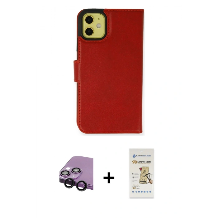 MARSİLYAN™- iPhone 13 Mini Kılıf Siluet Işık Serisi - Siyah Mat Seramik Nano Ekran Koruyucu + Raze Metal Kamera Lens - SH