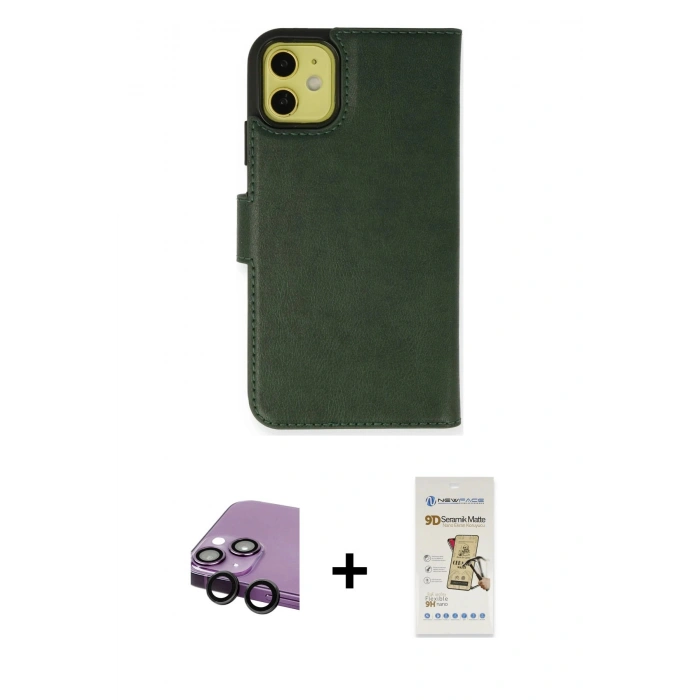MARSİLYAN™- iPhone 13 Mini Kılıf Siluet Işık Serisi - Siyah Mat Seramik Nano Ekran Koruyucu + Raze Metal Kamera Lens - SH