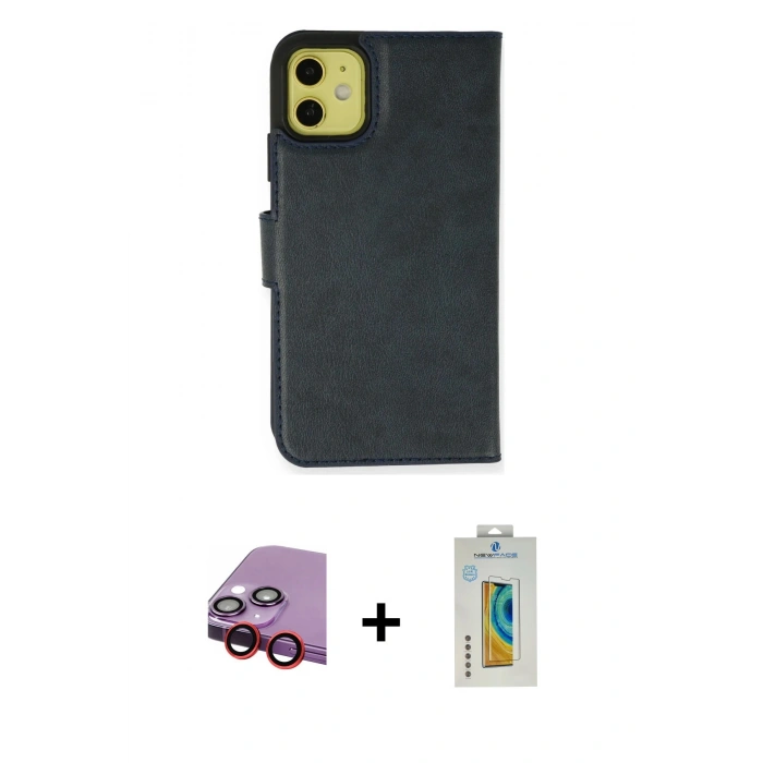 MARSİLYAN™- iPhone 13 Mini Kılıf Siluet Işık Serisi - Siyah Polymer Nano Ekran Koruyucu + Raze Metal Kamera Lens - KI