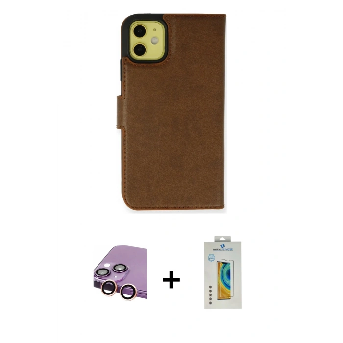 MARSİLYAN™- iPhone 13 Mini Kılıf Siluet Işık Serisi - Siyah Polymer Nano Ekran Koruyucu + Raze Metal Kamera Lens - PE