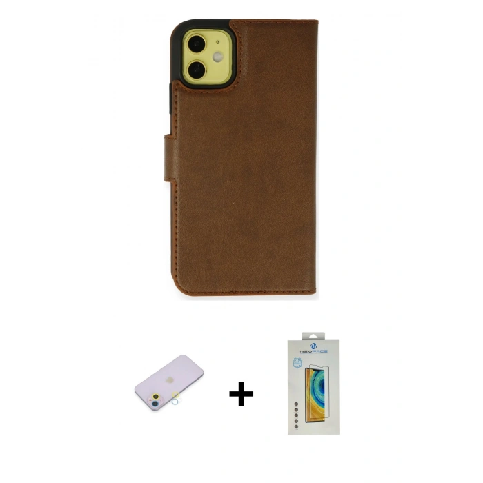 MARSİLYAN™- iPhone 13 Mini Kılıf Siluet Işık Serisi - Siyah Polymer Nano Ekran Koruyucu + Renkli Kamera Lens Koruma Cam - SI