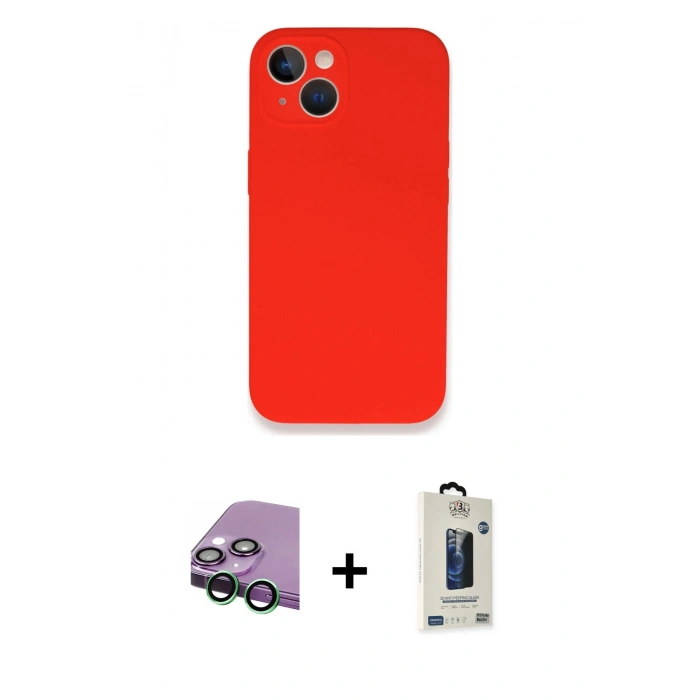 MARSİLYAN™- iPhone 13 Mini Kılıf Zirve Modern Özel Seri - Siyah Bilvis Hayalet Cam Ekran Koruyucu + Raze Metal Kamera Lens - YL