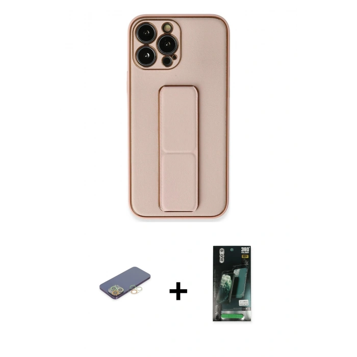 MARSİLYAN™- iPhone 13 Pro Kılıf Akış Doku - Şeffaf 360 Full Body Arka Koruyucu + Renkli Kamera Lens Koruma Cam - SI