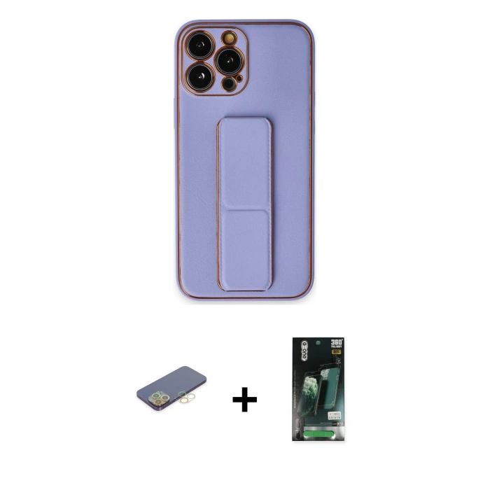 MARSİLYAN™- iPhone 13 Pro Kılıf Akış Doku - Şeffaf 360 Full Body Arka Koruyucu + Renkli Kamera Lens Koruma Cam - SI