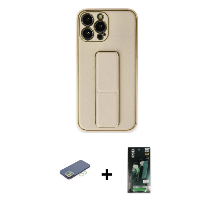 MARSİLYAN™- iPhone 13 Pro Kılıf Akış Doku - Şeffaf 360 Full Body Arka Koruyucu + Renkli Kamera Lens Koruma Cam - YL