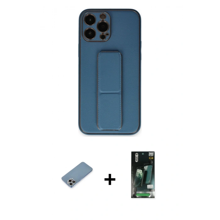 MARSİLYAN™- iPhone 13 Pro Kılıf Akış Doku - Şeffaf 360 Full Body Arka Koruyucu + Shine Kamera Lens Koruma Cam - GI