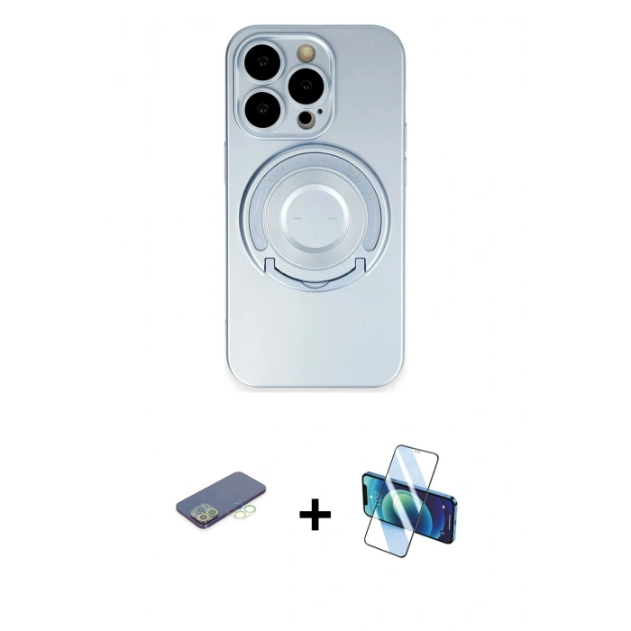 MARSİLYAN™- iPhone 13 Pro Kılıf Eksen Klasik Prime - Siyah 3D Antistatik Seramik Nano Ekran Koruyucu + Renkli Kamera Lens Koruma Cam - YL