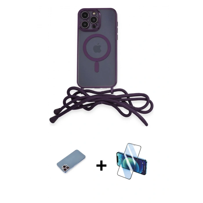 MARSİLYAN™- iPhone 13 Pro Kılıf Eksen Özel Seri - Siyah 3D Antistatik Seramik Nano Ekran Koruyucu + Shine Kamera Lens Koruma Cam - PE